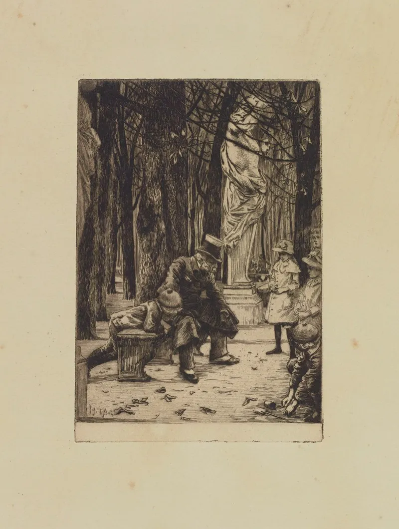 M Mauperin Sitting In A Public Garden In Paris