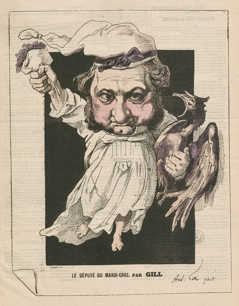 M Rouher Le Depute Du Mardi Gras by André Gill - Canvas Print
