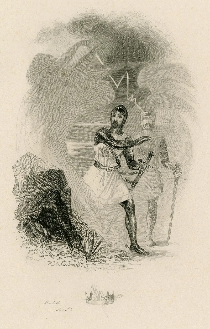 Macbeth Act 1 Scene 3 All Hail Macbeth That Shalt Be King Hereafter by Joseph Kenny Meadows - Canvas Print