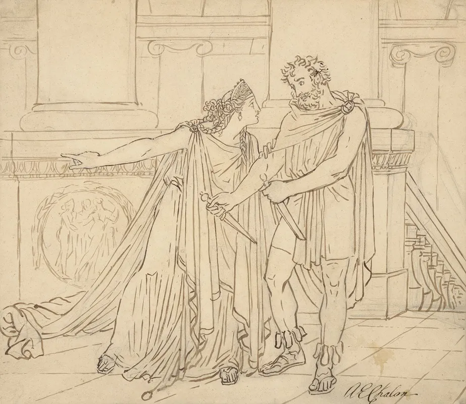Macbeth Ii 2 by Alfred Edward Chalon - Canvas Print
