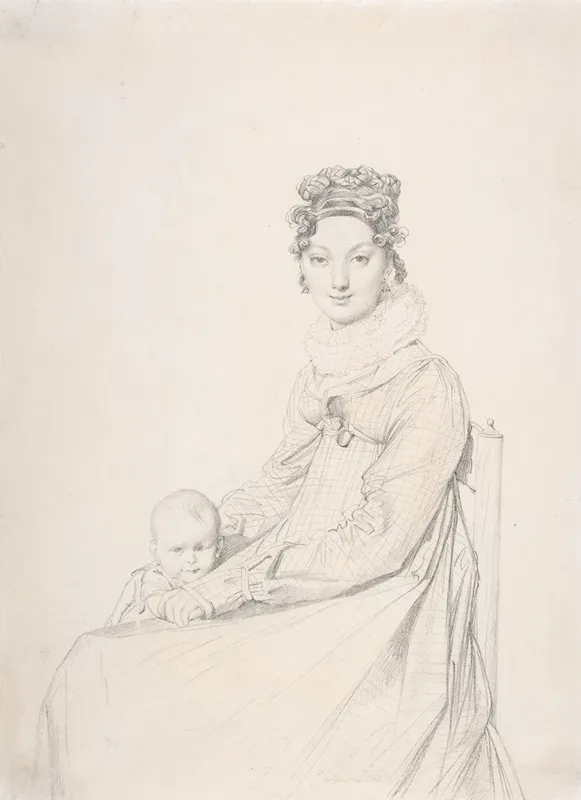 Madame Alexandre Lethiere And Her Daughter Letizia