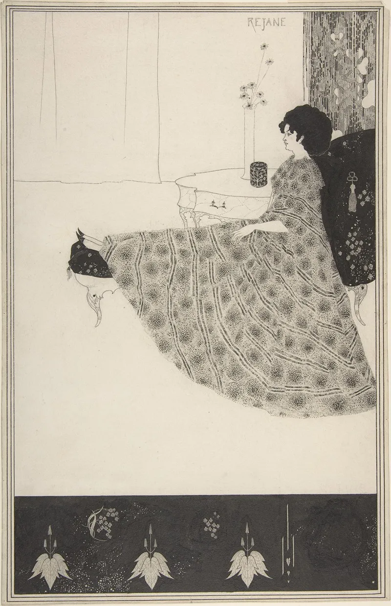 Madame Rejane 4 by Aubrey Vincent Beardsley - Canvas Print