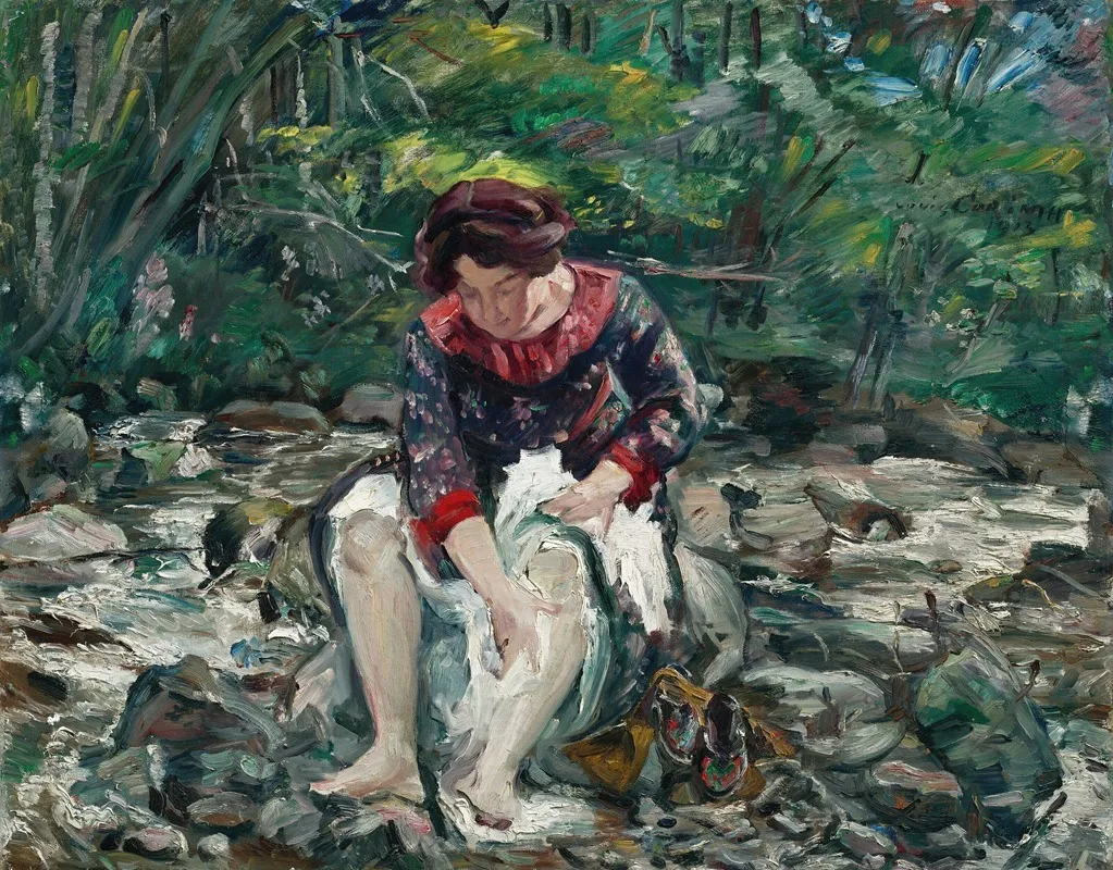 Madchen Im Waldbach by Lovis Corinth - Canvas Print
