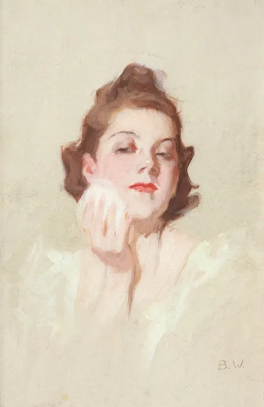 Madchen Mit Puderquaste by Brynolf Wennerberg - Canvas Print