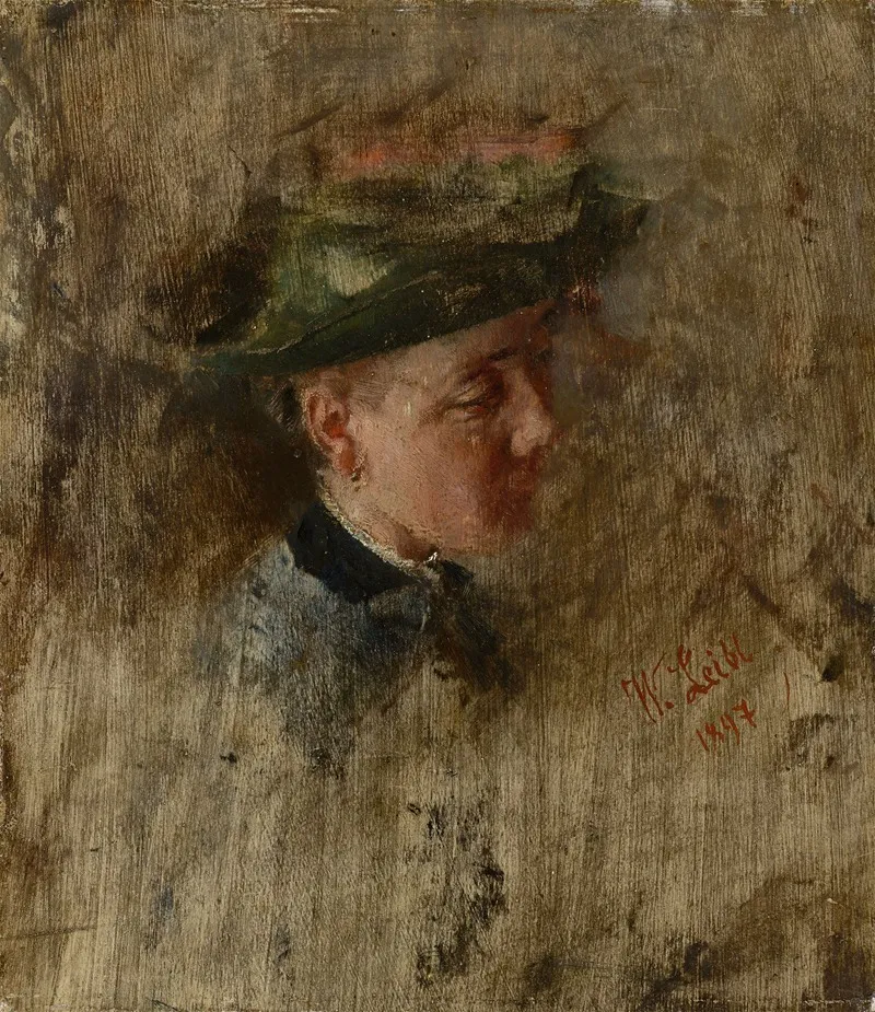 Madchenkopf 5 by Wilhelm Leibl - Canvas Print