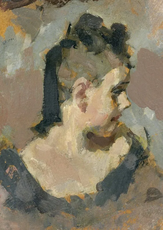 Madchenkopf Im Profil Nach Rechts by Brynolf Wennerberg - Canvas Print