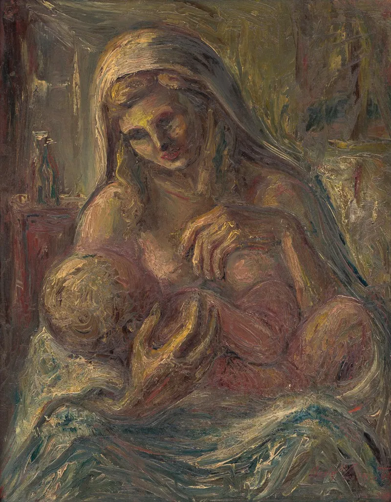 Madonna And Child 161 by Ľudovít Varga - Canvas Print
