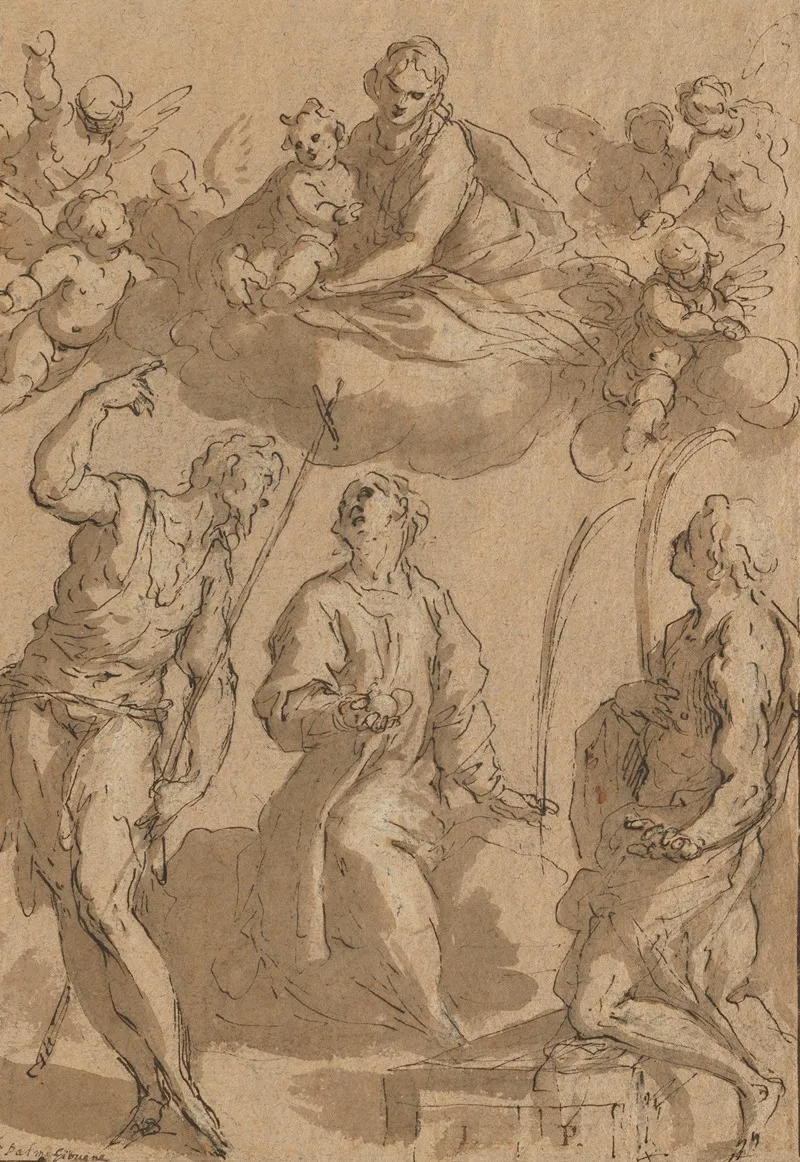 Madonna And Child In Glory With Saints John The Baptist Stephen And Lawrence