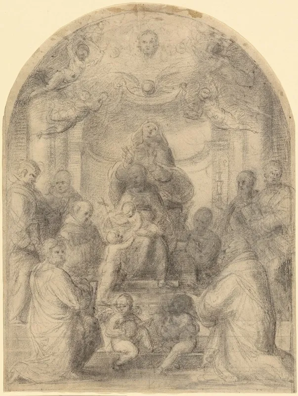 Madonna And Child With Saints 11 by Fra Bartolomeo - Canvas Print
