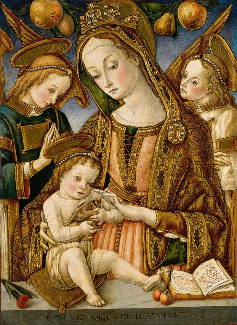 Madonna And Child With Two Angels