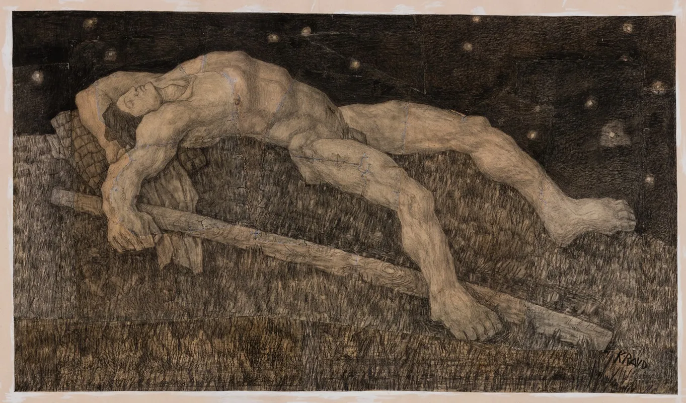 Magav Kalevipoeg by Kristjan Raud - Canvas Print