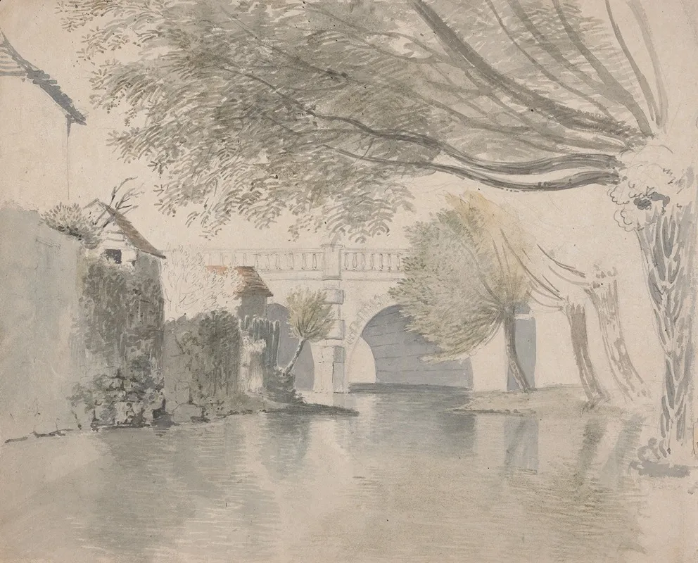 Magdalen Bridge Near Oxford by Rev. William Warren Porter - Canvas Print