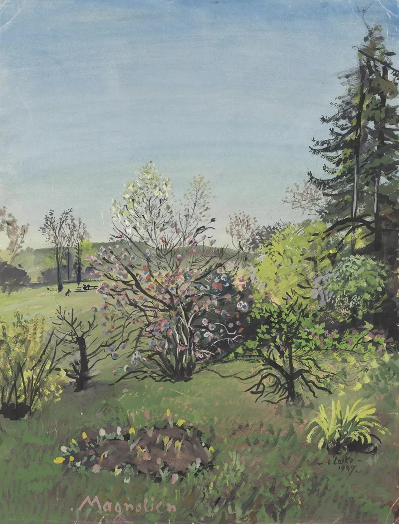 Magnolien by Oskar Laske - Canvas Print