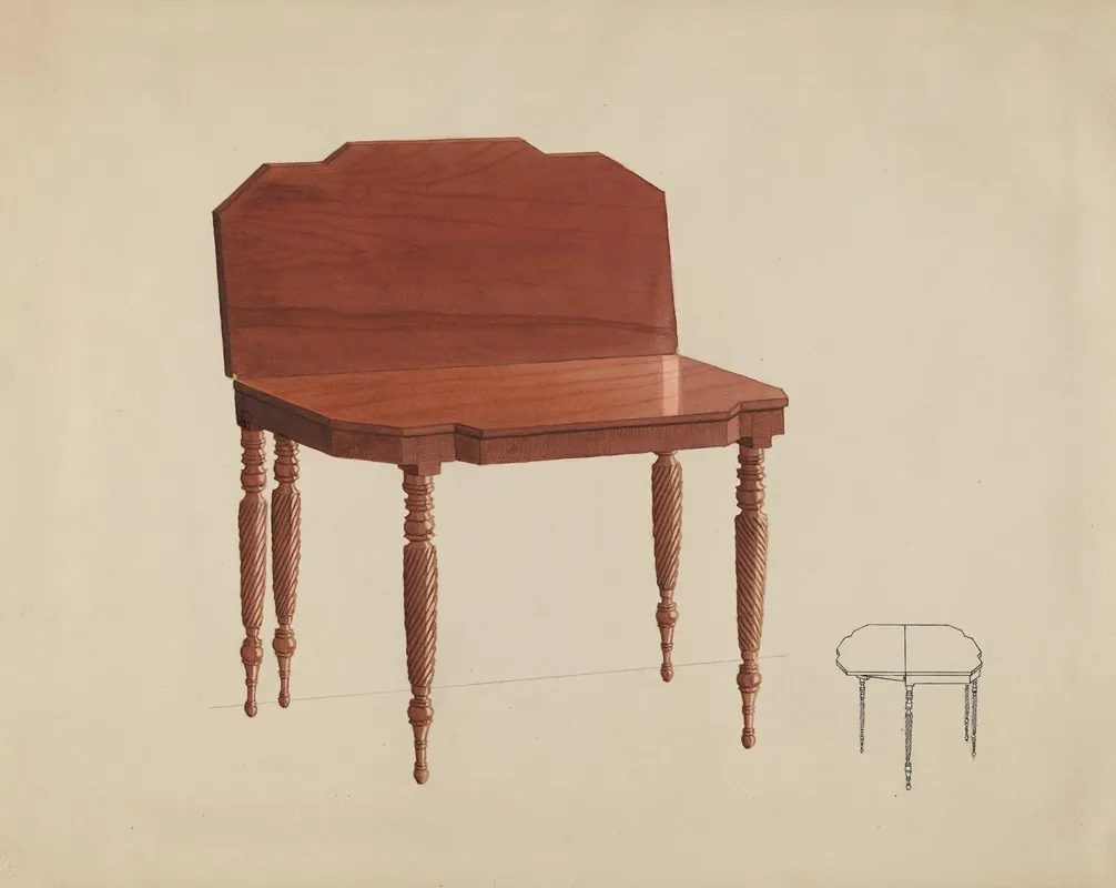 Mahogany Card Table by Dorothy Posten - Canvas Print