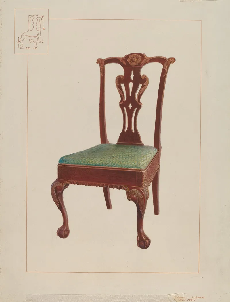 Mahogany Chair by Edward L. Loper - Canvas Print