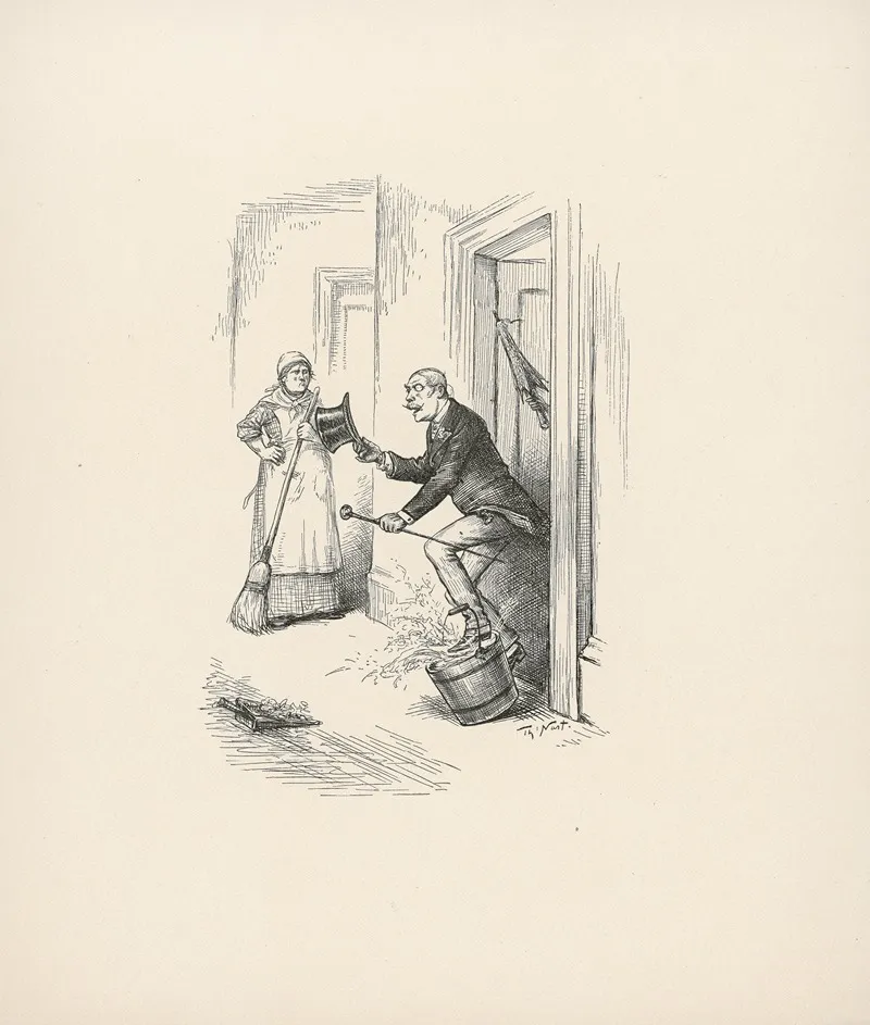 Maid Watches Man Trip Over Bucket