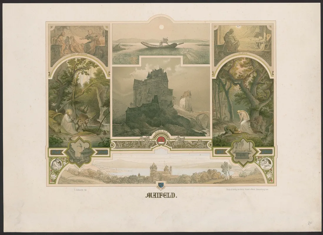 Maifeld Und Burg Eltz by Caspar Scheuren - Canvas Print