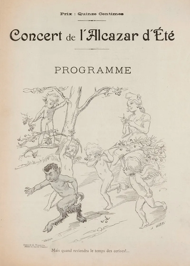 Mais Quand Reviendra Le Temps Des Cerises Programme De Concert A Lalcazar Dete by Adolphe Léon Willette - Canvas Print