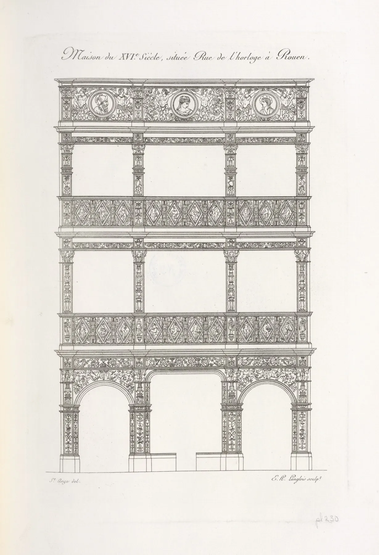 Maison Du Xvie Siecle Situee Rue De Lhorloge A Rouen by Nicolas Xavier Willemin - Canvas Print