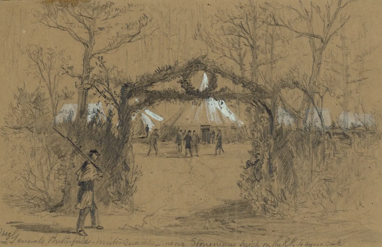 Maj General Butterfields Winter Quarters Near Stonemans Swich On The R R To Aquia Creek