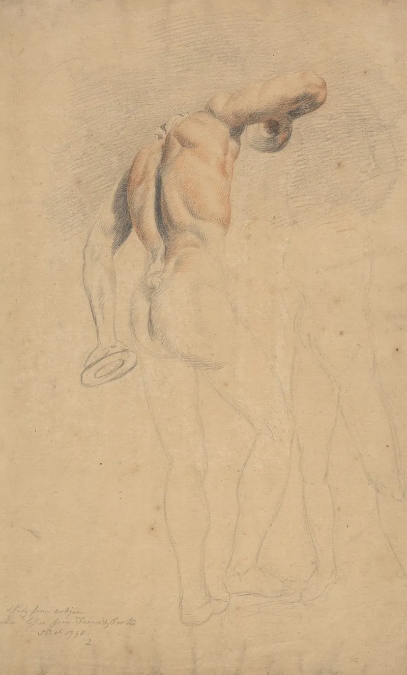 Male Figure Holding Discus Seen From Behind