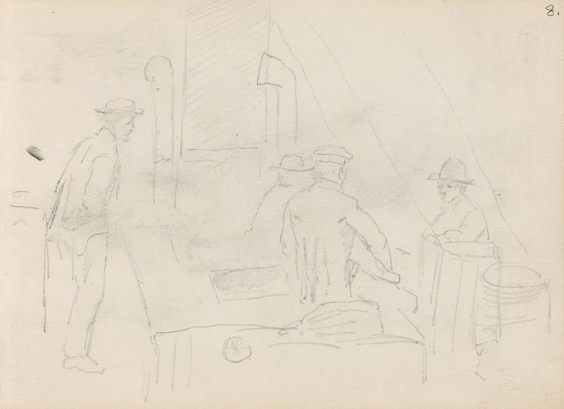 Male Figures In Workshop Interior