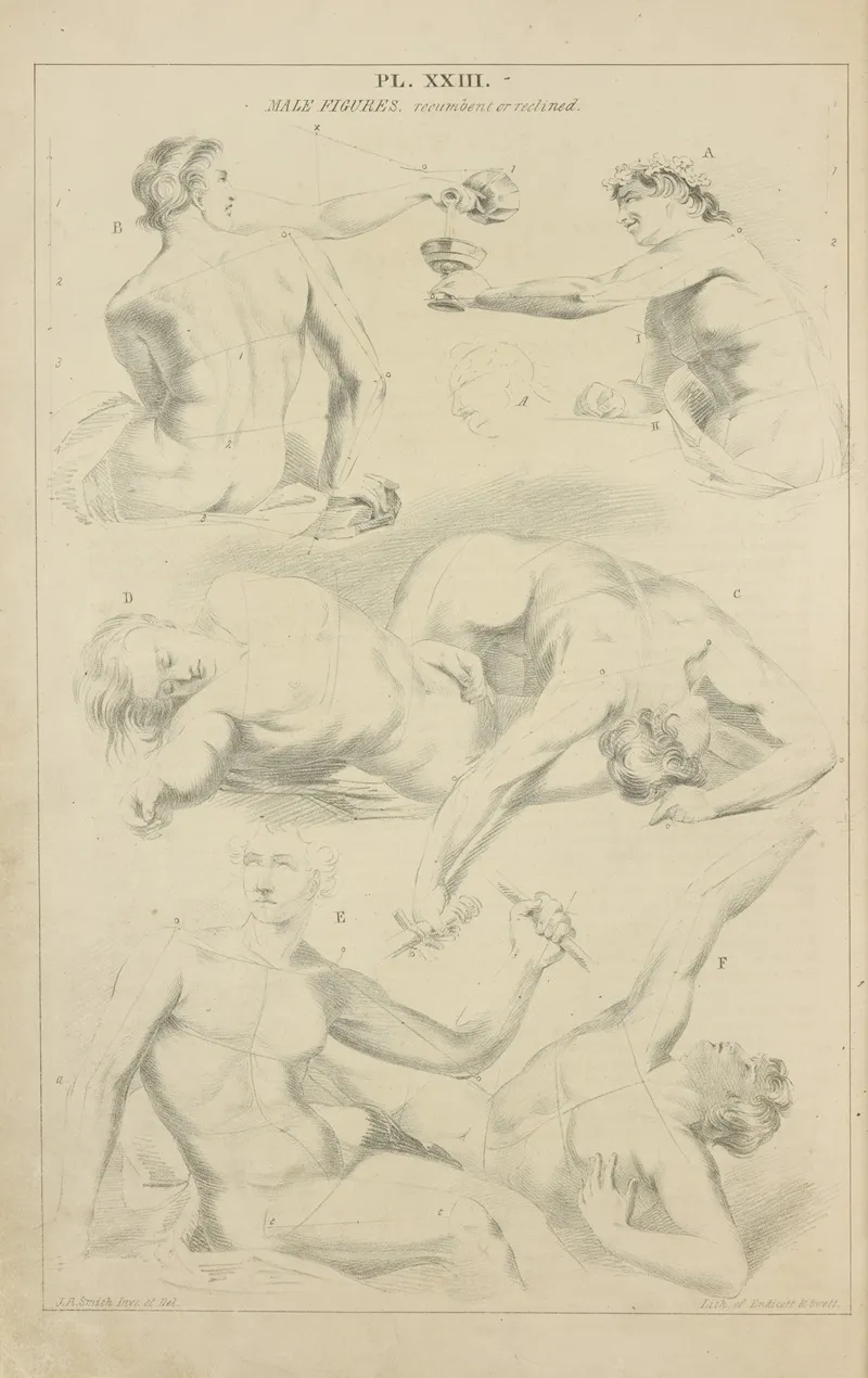 Male Figures Recumbent Or Reclined