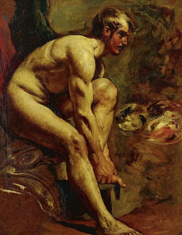 Male Nude 3 by William Etty - Canvas Print