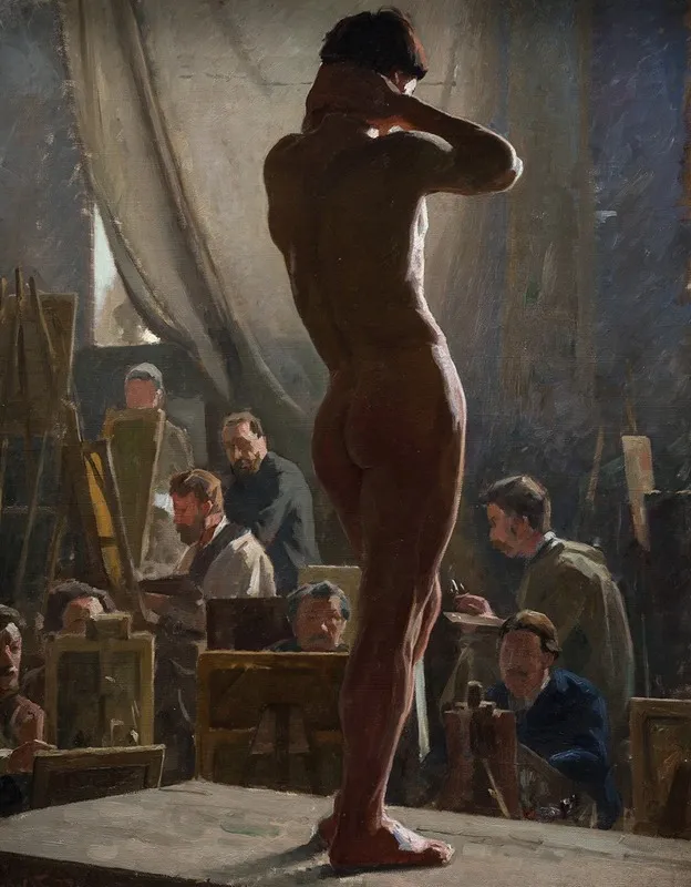 Male Nude In The Studio Of Bonnat