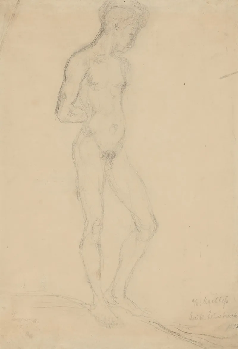 Male Nude Model by Wilhelm Lehmbruck - Canvas Print