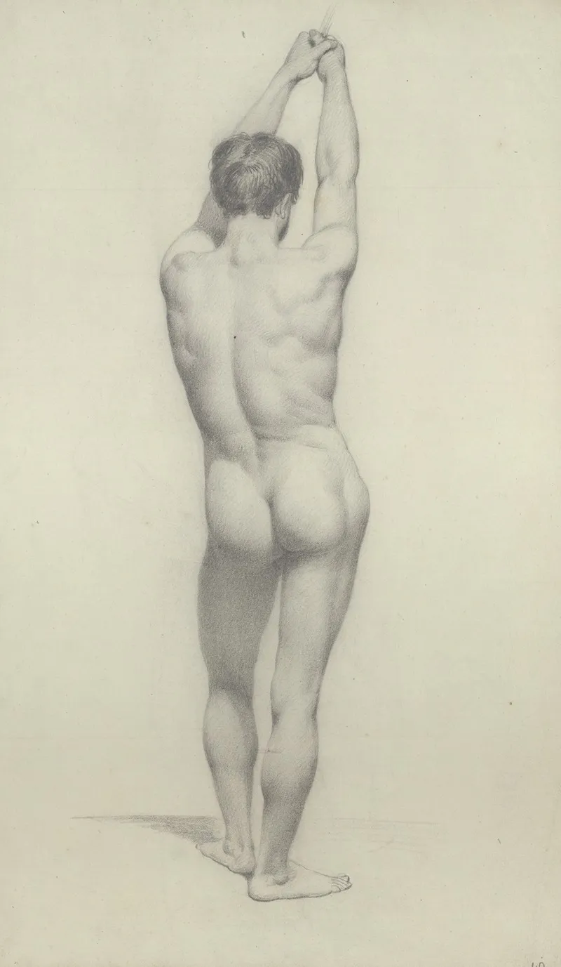 Male Nude Seen From The Back 2 by Félix de Vigne - Canvas Print