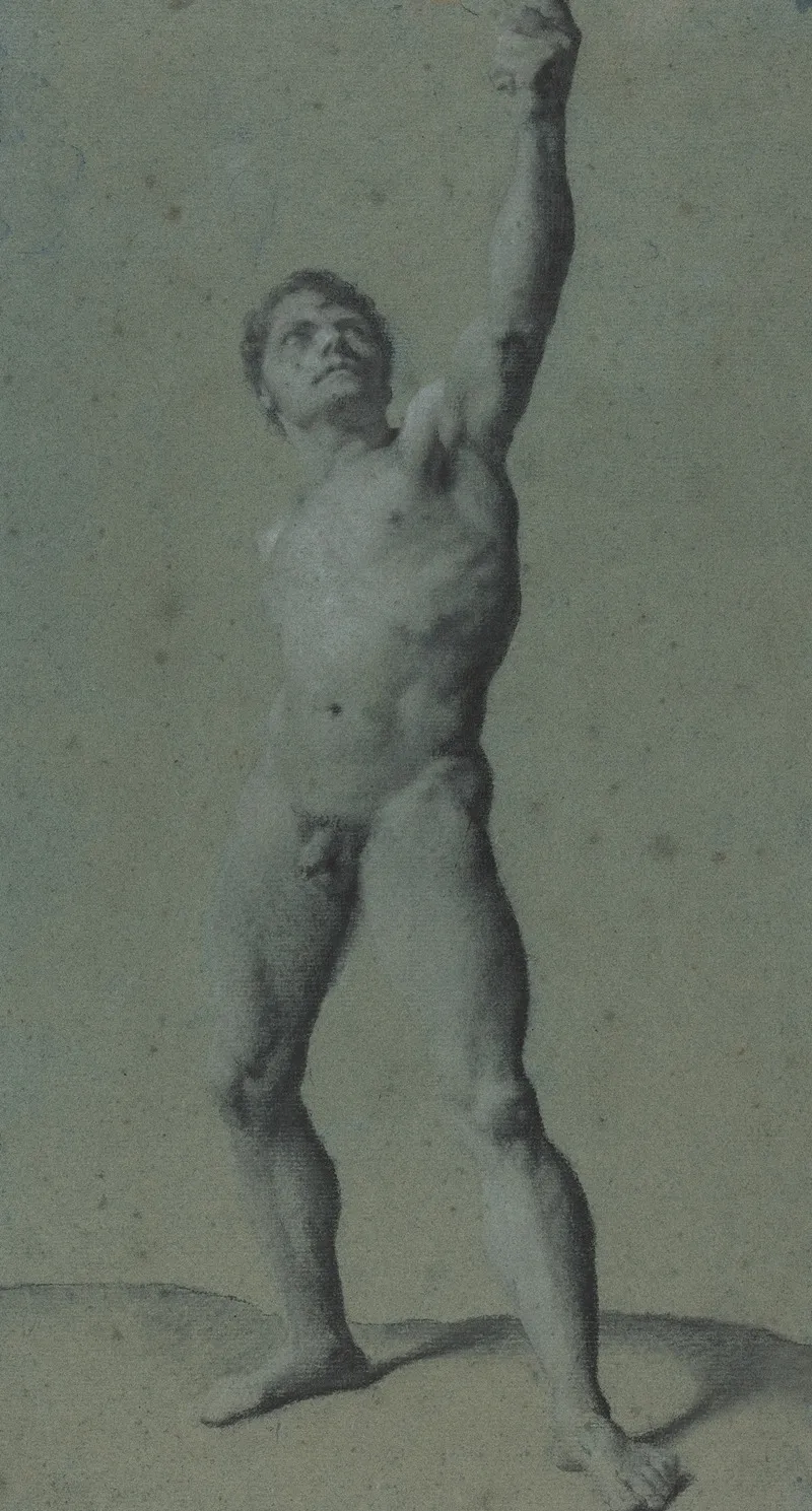 Male Nude Study 3 by Pierre-Paul Prud'hon - Canvas Print