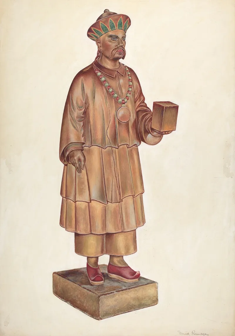 Male Tea Shop Figure by David Ramage - Canvas Print