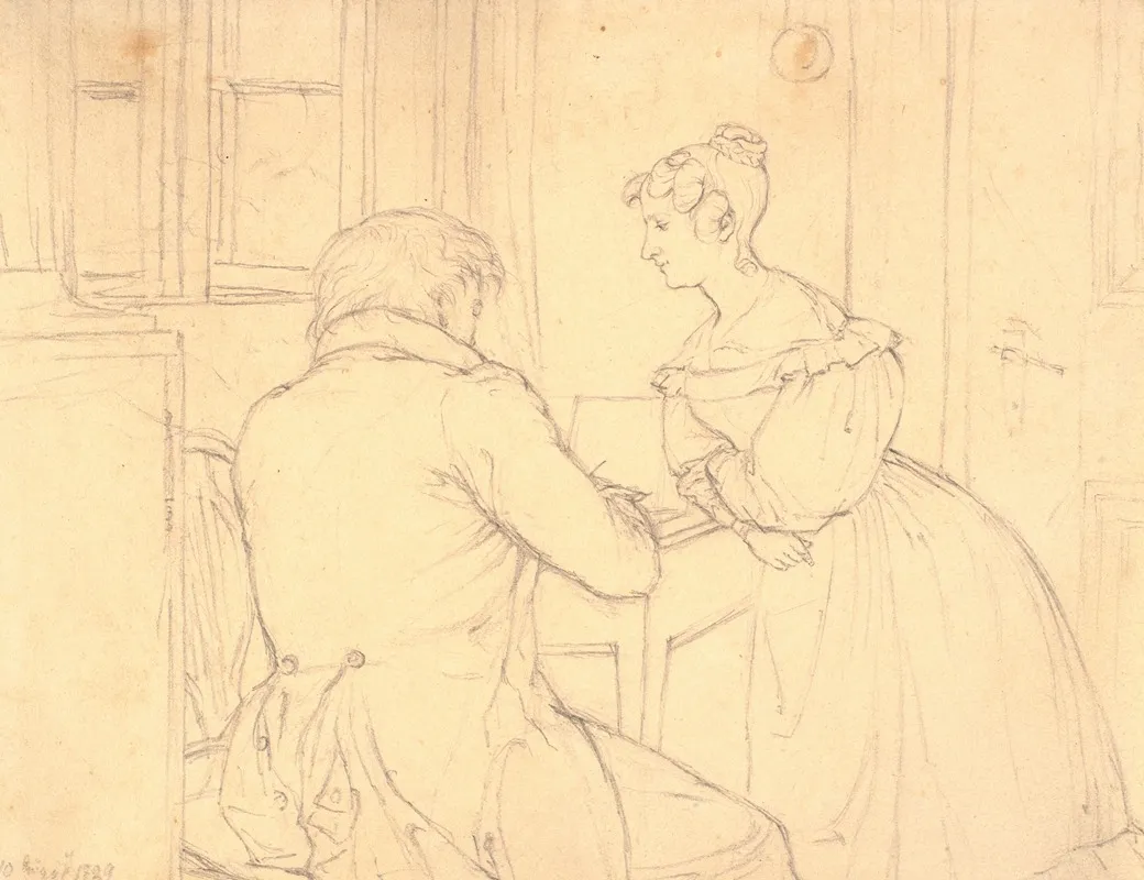 Maleren C D Gebauer Tegner For Jomfru Margrethe Hahn