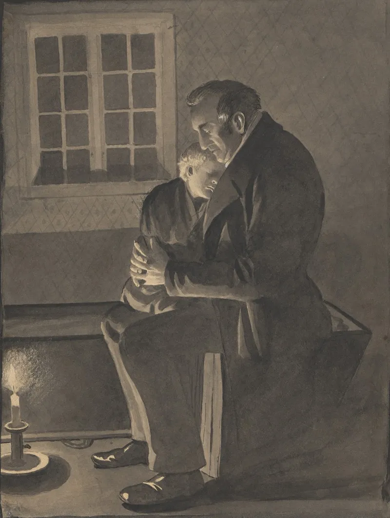 Man And Sleeping Child