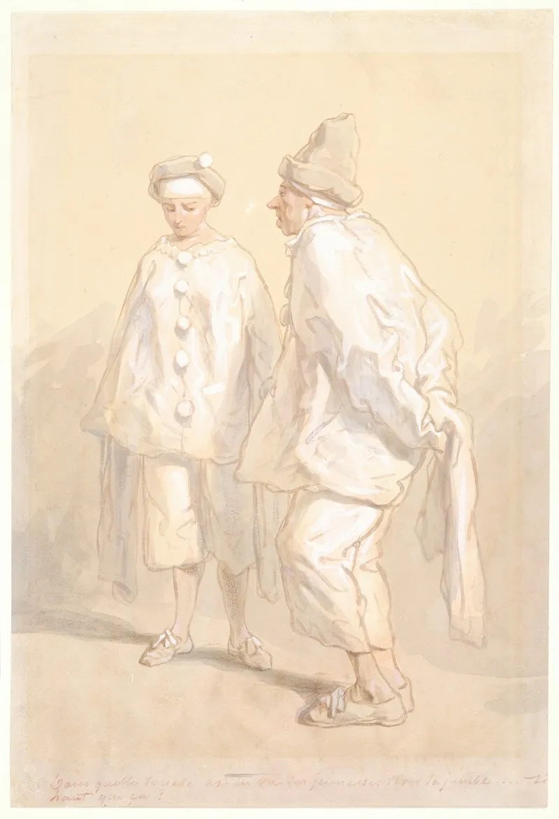 Man And Woman In Masquerade Costume As Punchinello