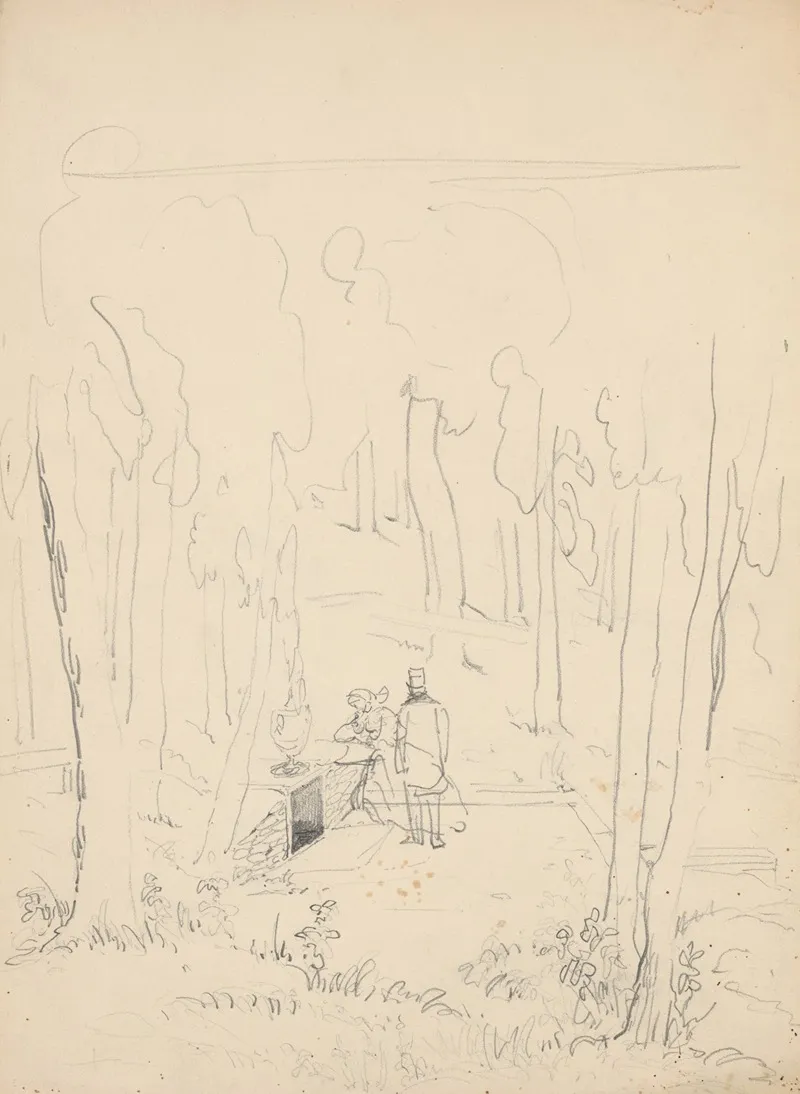 Man And Woman Visiting A Tomb