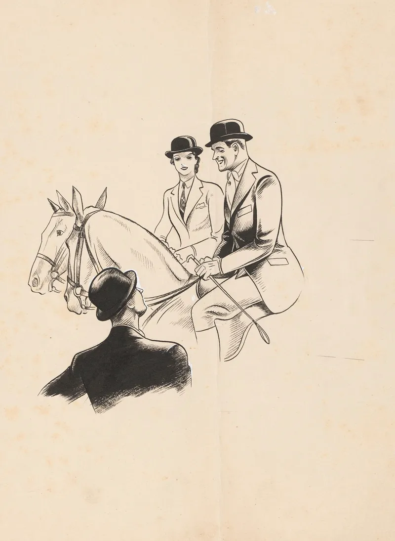 Man En Vrouw Te Paard