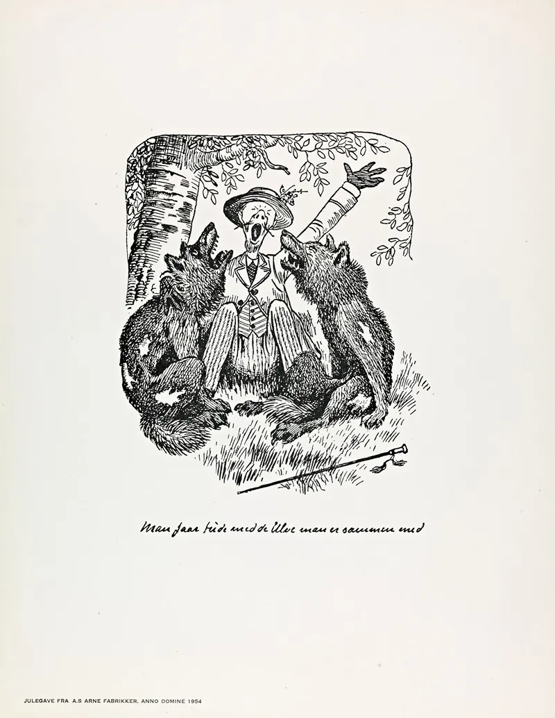 Man Faar Tude Med De Ulve Man Er Sammen Med by Theodor Kittelsen - Canvas Print