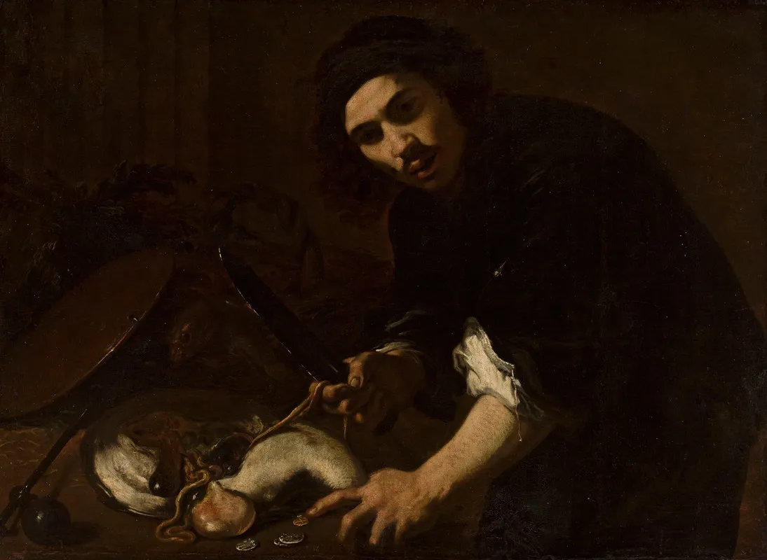 Man Gutting A Fish