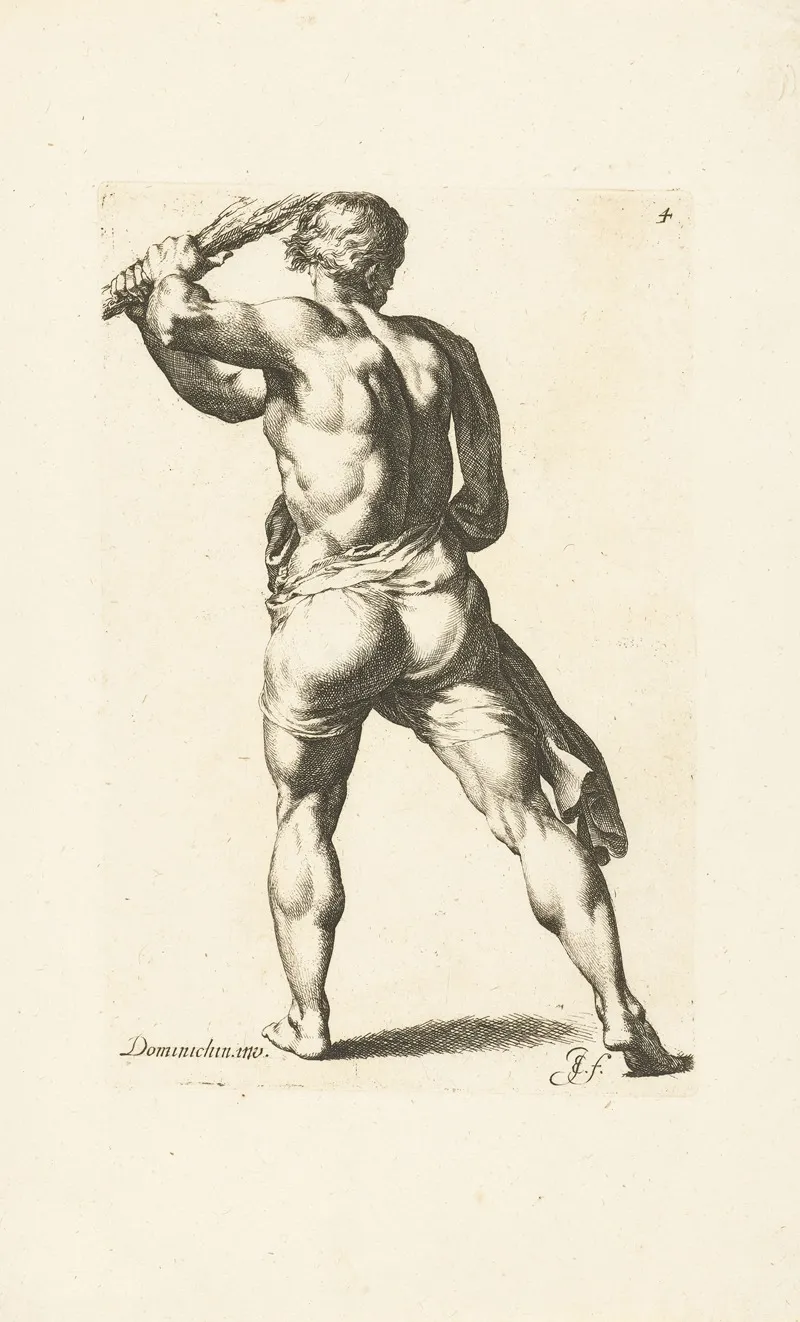 Man Hitting With A Bundle Of Branches by Jan de Bisschop - Canvas Print