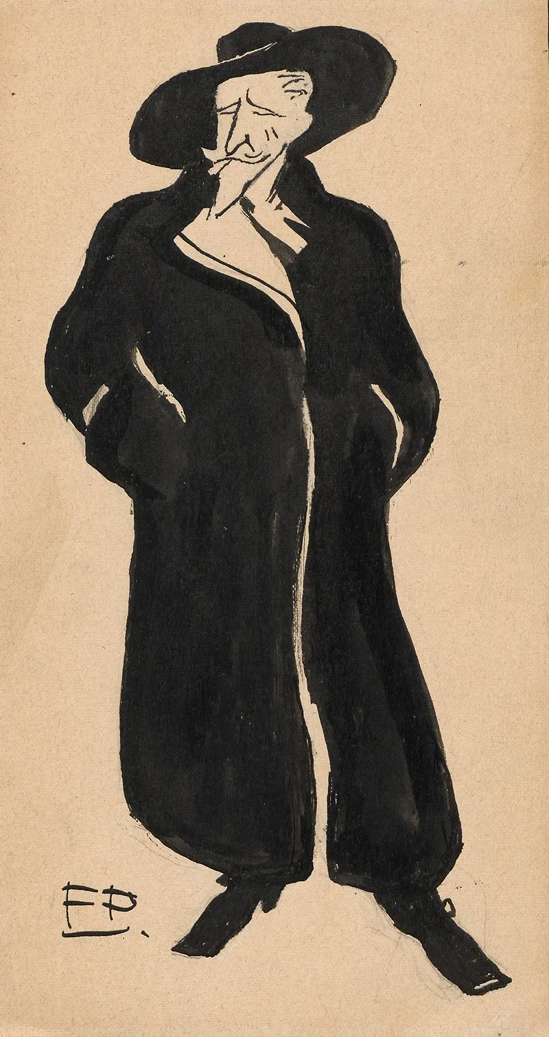 Man In A Coat And Wearing A Hat