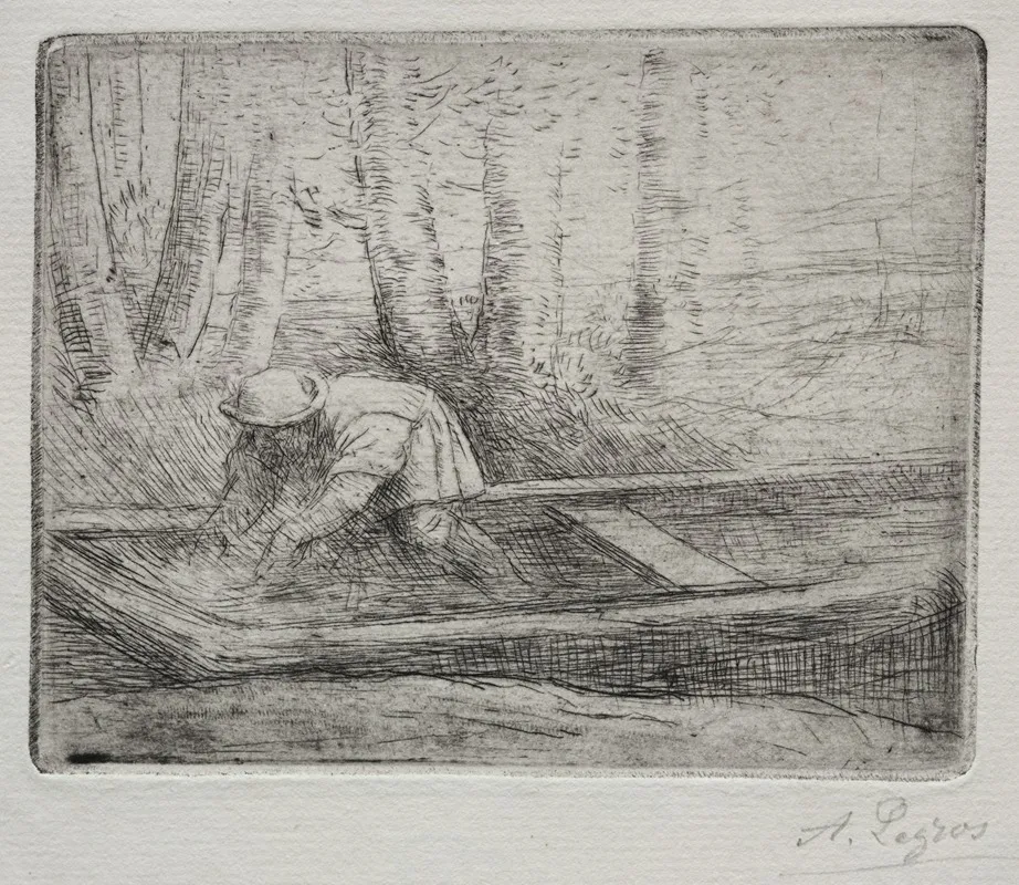 Man In A Punt by Alphonse Legros - Canvas Print