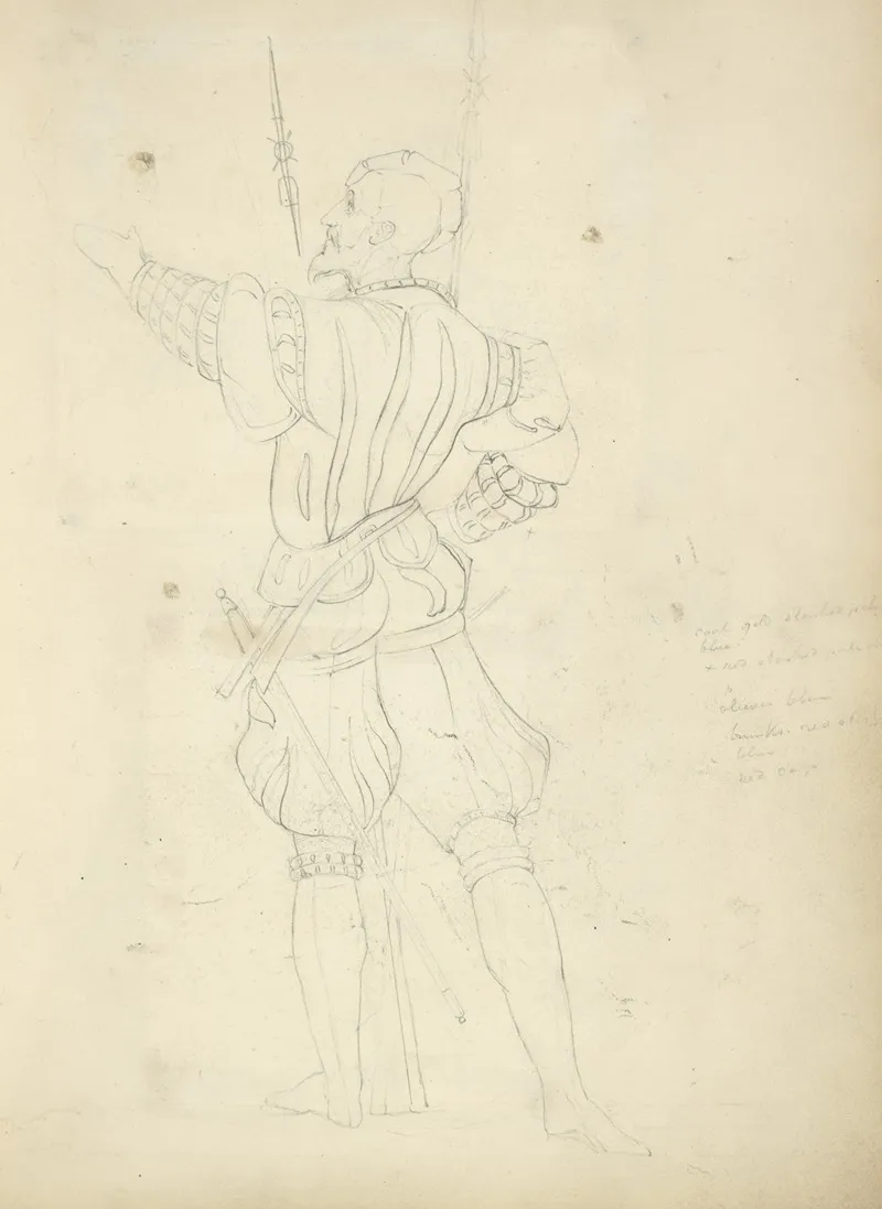 Man In Breeches And Doublet With Sword Viewed From The Back