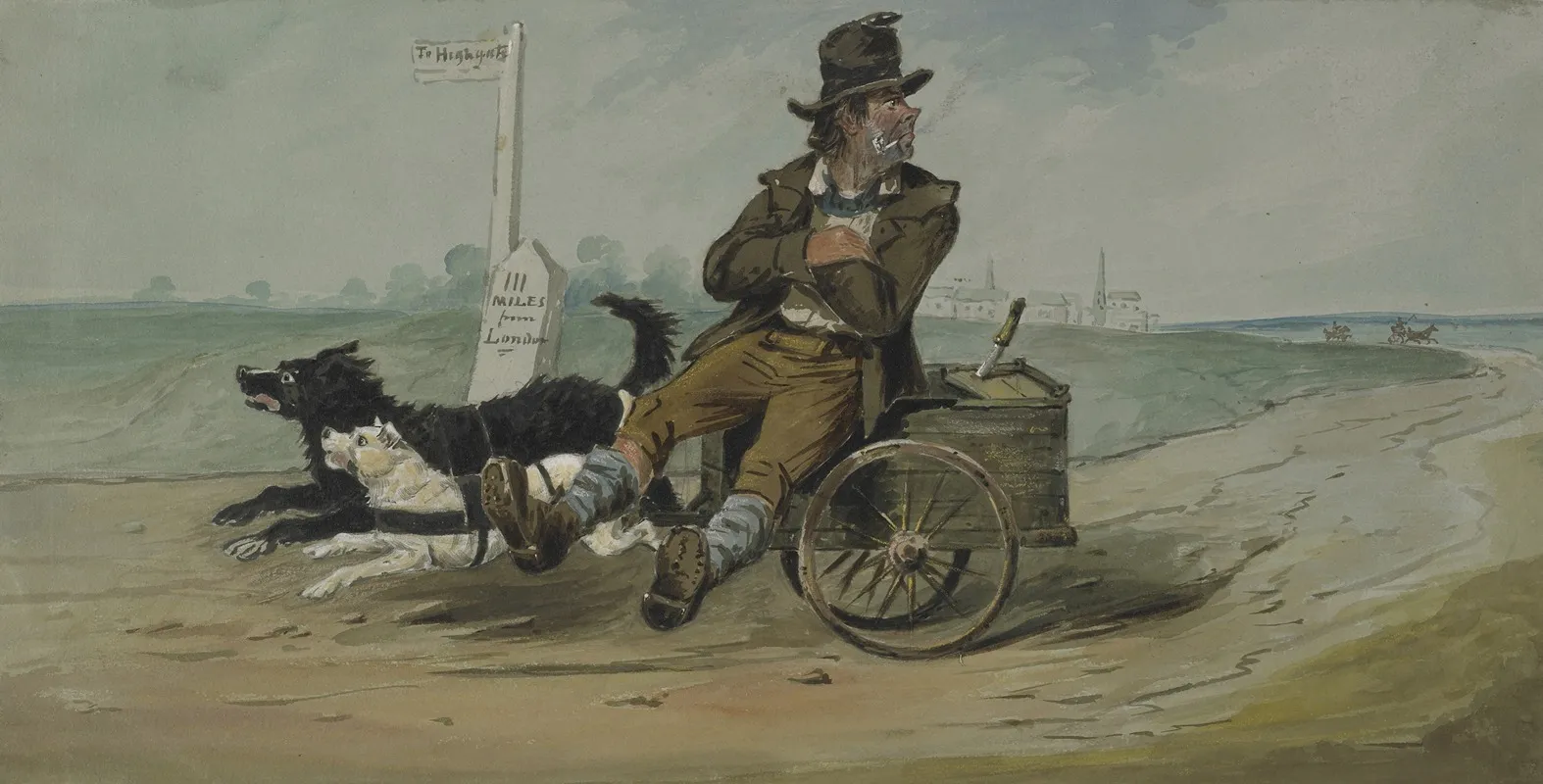 Man In Dog Cart