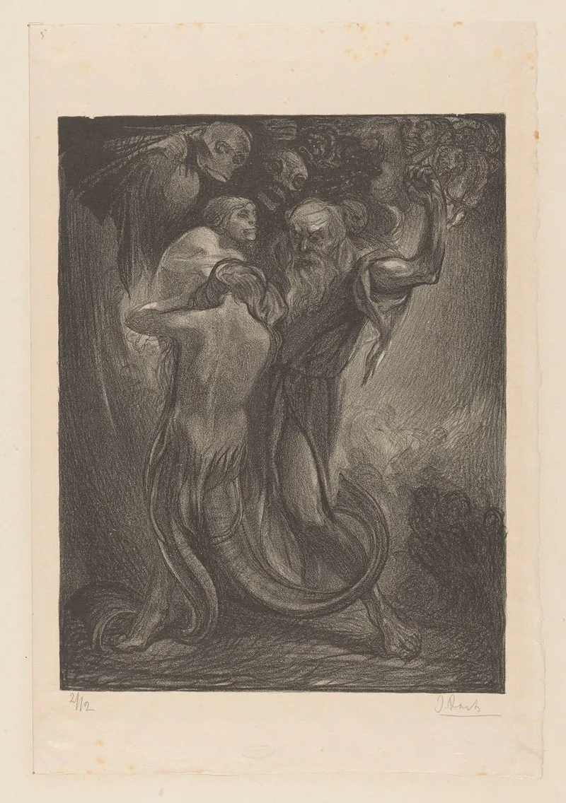 Man In Gevecht Met Demonen by Johannes Josephus Aarts - Canvas Print