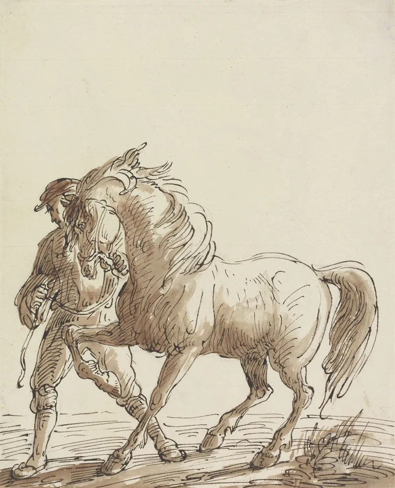 Man Leading A Horse by Thomas Barker - Canvas Print