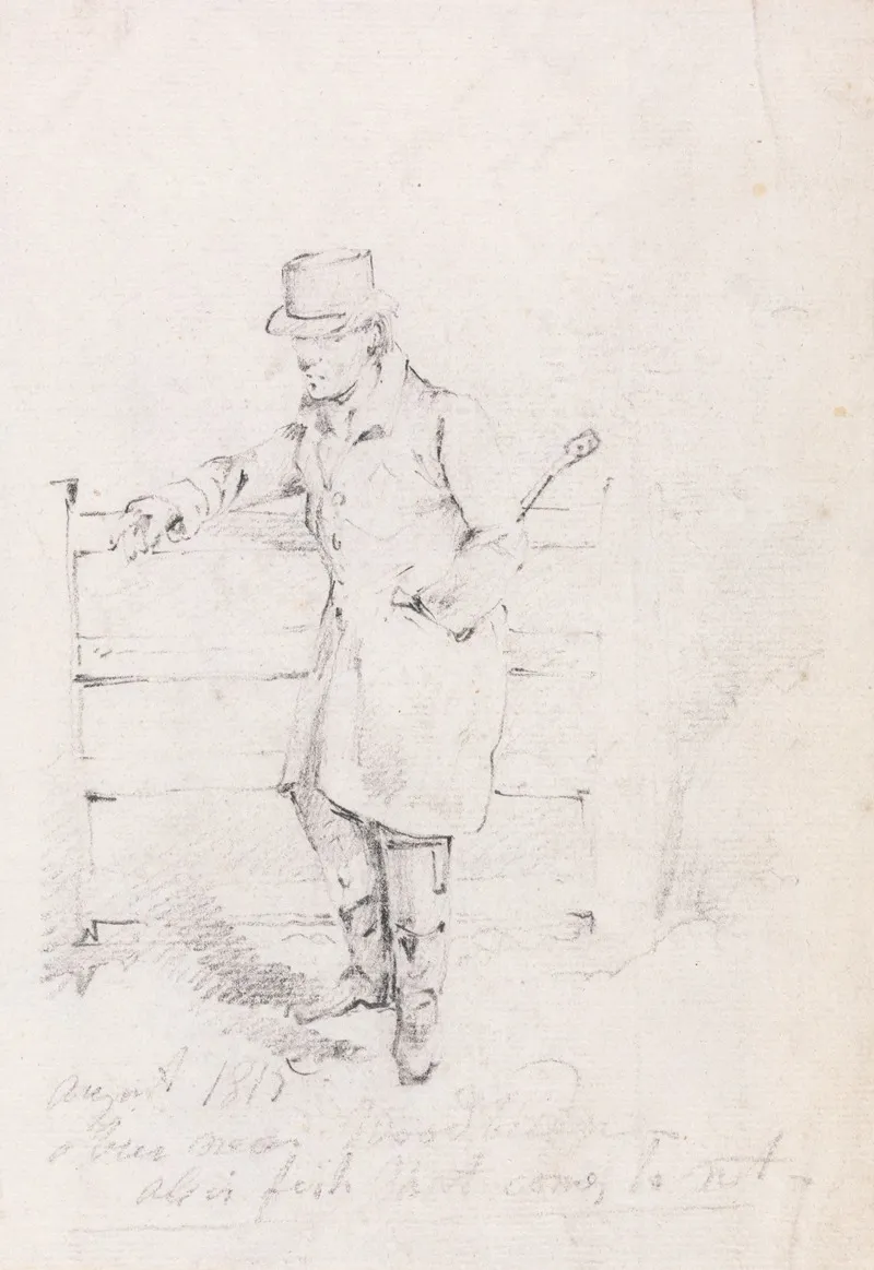Man Leaning On A Fence