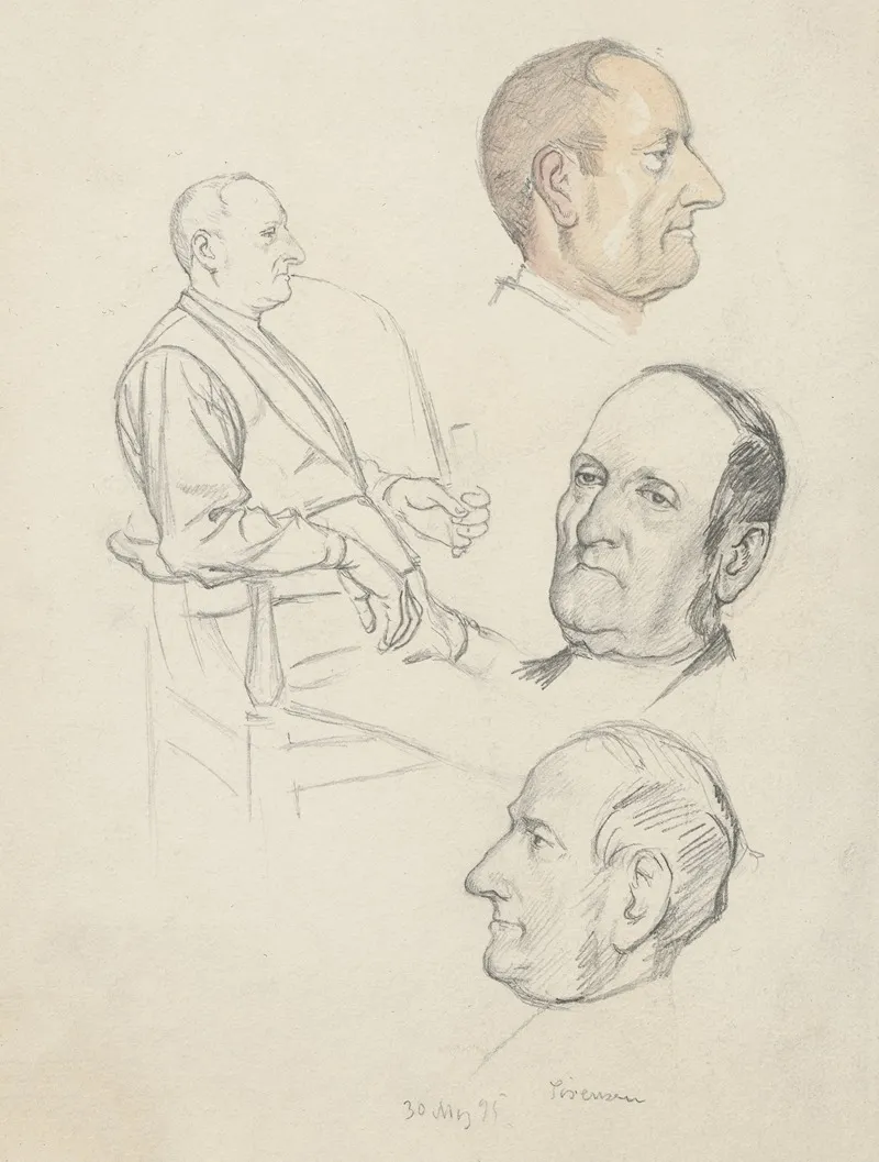 Man On A Chair And Portraits Of A Man