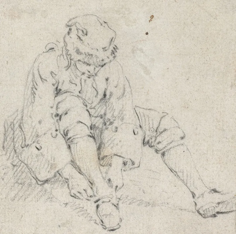 Man Pulling On His Shoe